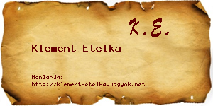Klement Etelka névjegykártya